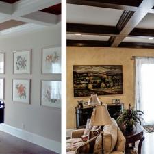 Before and After Custom colored French plaster walls for this Franklin TN customer’s family room